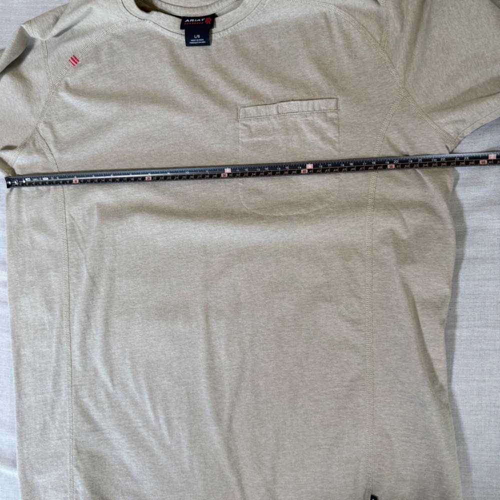 Ariat FR Mens Large Khaki Flame Resistant Long Sleeve Pocket T-Shirt CAT 2 PPE - Picture 13 of 14
